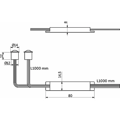 Выключатель бесконтактный на движение (PIR), двойной, врезной/накладной, 12/24V, 60W/100W, белый, AKS - фото 2