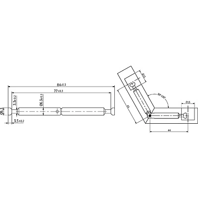 Шток эксцентрика шарнирный двухсторонний, регулировка угла 90-180 (уп/10шт) AKS - фото 2