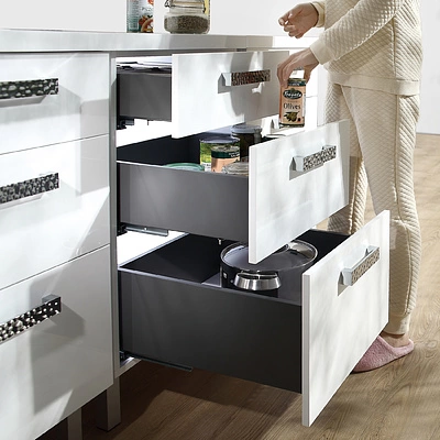 Система ящиков Slimbox L-400 H=90 с доводчиком ДСП16мм графит - фото 4
