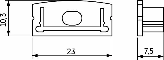Заглушка к алюминиевому профилю SIRIUS-2310M, серый, AKS - фото 2