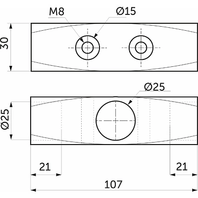 Соединитель 3-х труб d25 (578) перпендикулярный, хром AKS - фото 2