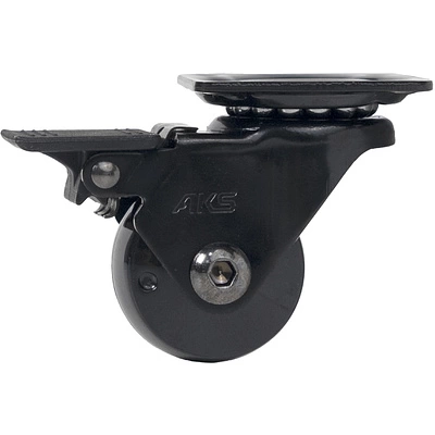 Колесо меб. ORION d35 h50 с площадкой с торм., черный AKS - фото 3