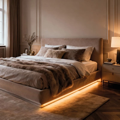 Подсветка светодиодная Night, 20W (подсветка для кровати), нейтральный белый (4000K), 2000мм, черный, AKS - фото 2