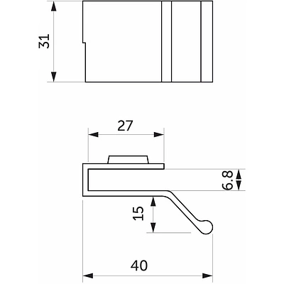 Ручка меб. для стеклянной двери мет. FAM, хром, РП - фото 2