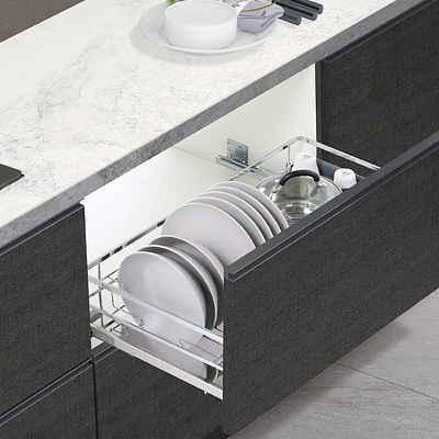 Выдвижная корзина-сушка 600 FLAT LINE нерж.сталь, хром AKS - фото 3