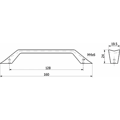 Ручка меб. скоба мет. PRIZMA 128 сатиновый никель, AKS - фото 2