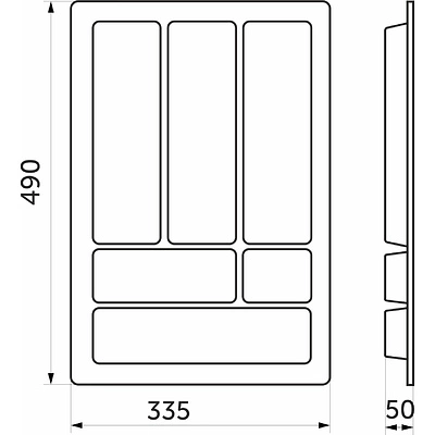 Лоток для столовых приборов 400 COMFORT (335*490), графит РП (толщина 2мм) - фото 2