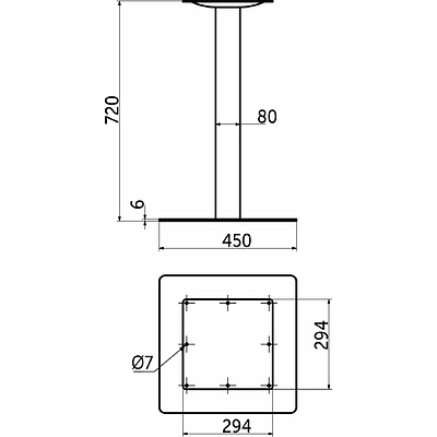 Подстолье LOCUS h720, черный AKS - фото 2