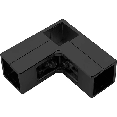 Соединитель 3-х труб угловой для квадр. трубы 25*25 QUADRO, черный AKS - фото 1