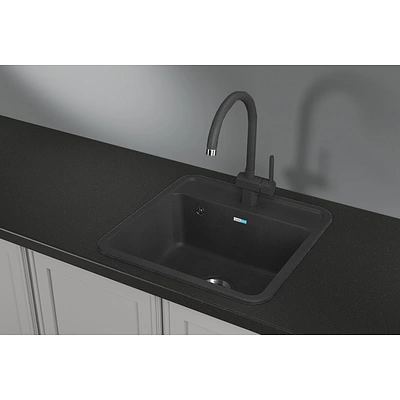 Мойка кварцевая, квадратная, ST-5001, 500*500мм, черный, Granula - фото 3