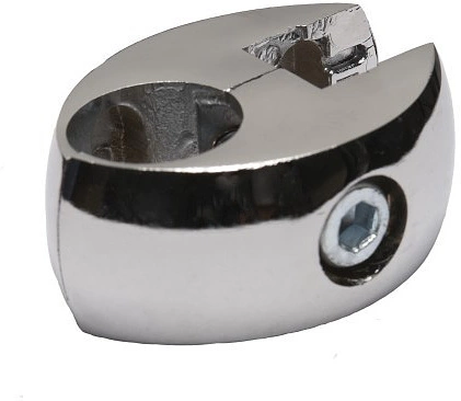 Соединитель стекло/плита к трубе d25 (550) одинарный (с вкладышами), вакуумное хромирование AKS - фото 1