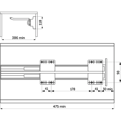 Выдвижная вешалка для брюк BRUNO крепл.бок./правое 366*470*118, графит PRIME by AKS - фото 2