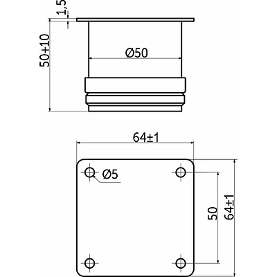 Опора меб. мет. d50 h50 с регул. хром AKS - фото 2
