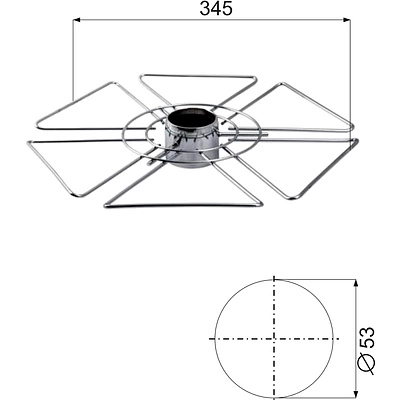 Корзина на трубу d50 для бокалов (тип 1), хром AKS - фото 2
