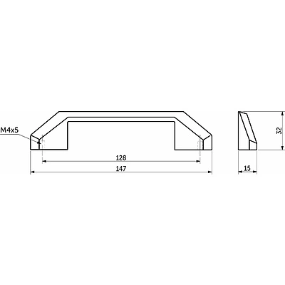 Ручка меб. скоба мет. HELLY 128 черный матовый AKS - фото 2