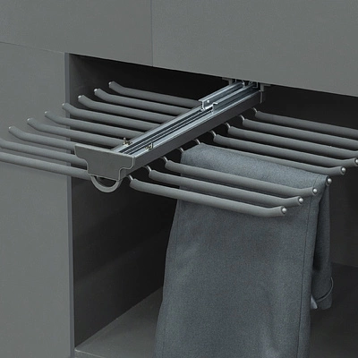 Выдвижная вешалка для брюк BRUNO крепл.верх./двойная 642*470*82, графит PRIME by AKS - фото 4
