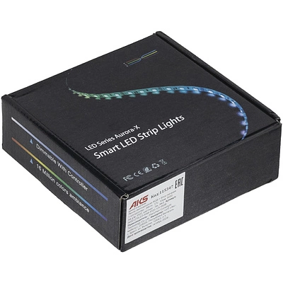 Лента светодиодная RGB - 9W/m, 12V, 10мм, 5050, 54 д/м, IP20, цветная - 5м, + блок питания + контроллер, AKS - фото 2