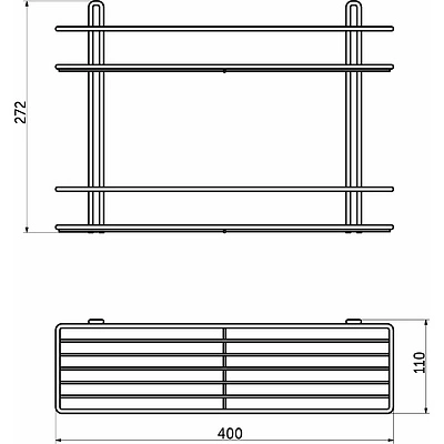 Полка подвесная прямая 2-ярусная 400*110*272, черный РФ - фото 2