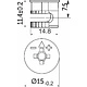 Эксцентрик 15x11,5 для плиты 16 мм (уп/100шт) AKS - фото 2