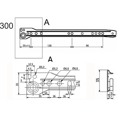 Направляющая роликовая L-300 1,0мм AKS коричневая - фото 2