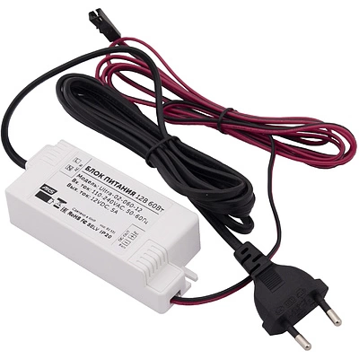 Блок питания Ultra 60W/12V с вилкой и миниконнектором (по 2 м), AKS - фото 1