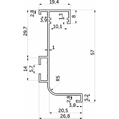 Профиль алюм. GOLA L-образный, 5.5м, LED, черный AKS - фото 2