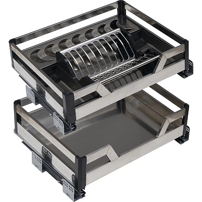Выдвижная корзина-сушка 800 PRIME LINE 2 ур. нерж.сталь, инокс AKS - фото 3