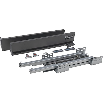 Система ящиков Slimbox AKS L-400 H=90 графит SOFT CLOSE ДСП 16мм - фото 1