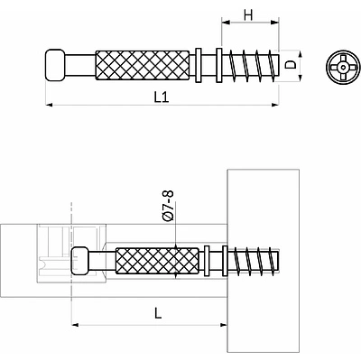 Шток эксцентрика 7*34/6*11 цельнометаллический (уп/10шт) AKS - фото 2