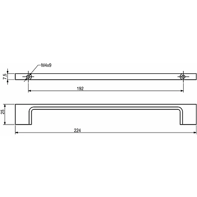 Ручка меб. скоба мет. AK705 192 черный матовый, AKS - фото 2