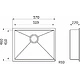 Мойка н/сталь, прямоугольная одночашевая, 570*460мм, черный, универсальная, AKS (3,2мм) - фото 6