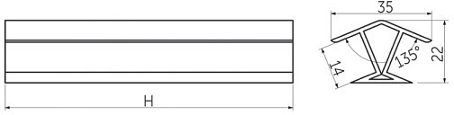 Угол универсальный 135 к цоколю мебельному ПВХ h=100 орех экко РФ - фото 2