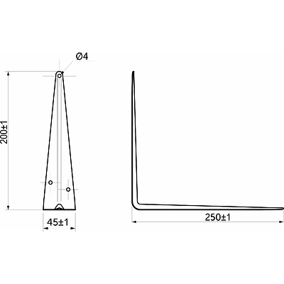 Полкодержатель мет. 250*200 коричневый AKS - фото 2