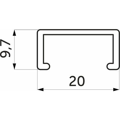 Профиль алюминиевый BIFOLD направляющая верхн. L-6000 мм LAGUNA K-015 - фото 2