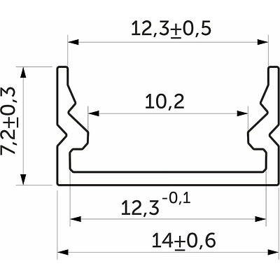 Профиль алюминиевый накладной SIRIUS-1407S с экраном, цвет белый, 2м, AKS - фото 2