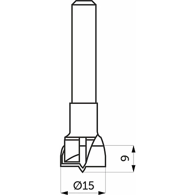 Сверло "Форстнера" по дереву 15мм цилиндрический хвостовик PL - фото 2