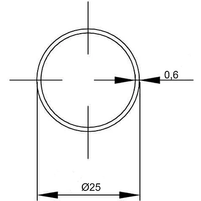 Труба d25 L-3000 (0,9кг), хром AKS - фото 2