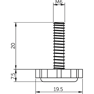 Регулятор уровня М6 черный (1 упак. = 250 шт.) AKS - фото 3