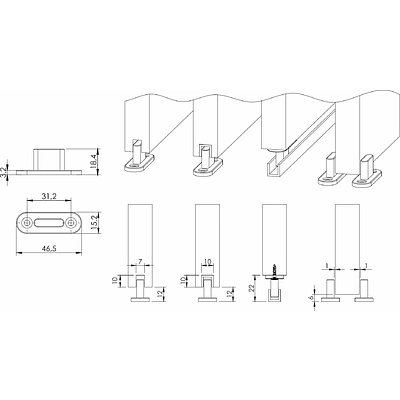 Направляющий стопор STANDART, UNIFUTURE, GUSTAVSON LOFT пластиковый LAGUNA белый - фото 2