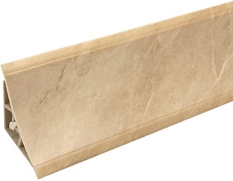 Плинтус ПВХ для столешницы мрамор бежевый светлый AKS (1шт=3м.п.) - фото 1