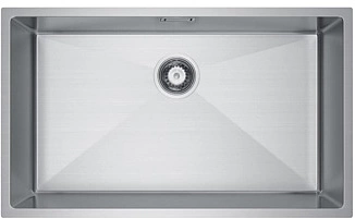 Мойка н/сталь, прямоугольная одночашевая, 740*440 мм., мат сатин, соты, PVD, врезная на/под столешницу, AKS (3,2 мм.) - фото 1