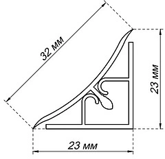 Плинтус ПВХ для столешницы белый AKS (1шт=3м.п.) - фото 2