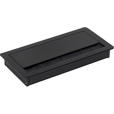 Пропуск кабельный металл 240х120мм брашированный черный AKS - фото 1