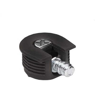 Эксцентриковая стяжка быстрого монтажа 20 мм черная + шток 6*7мм (уп/10шт) AKS - фото 1