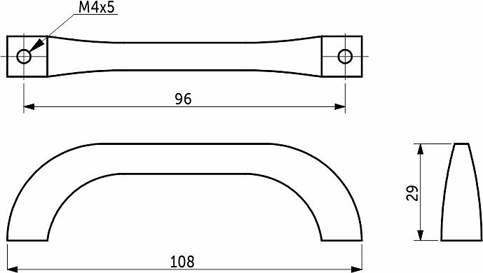 Ручка меб. скоба мет. MALIBU 96 шлифованная сталь, AKS - фото 2