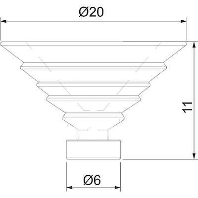 Присоска для стекла d20мм (565A), прозрачный AKS - фото 2
