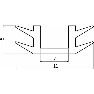 Уплотнитель ПВХ вставной 5x11 мм для узкой сис-мы BY (1рул.=100пог.м.) - фото 3