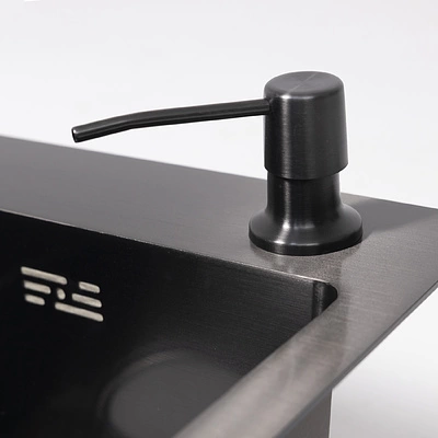 Мойка н/сталь, прямоугольная одночашевая, 600*500мм, графит, PVD покрытие, врезн на столешницу, AKS (3,2мм) - фото 4