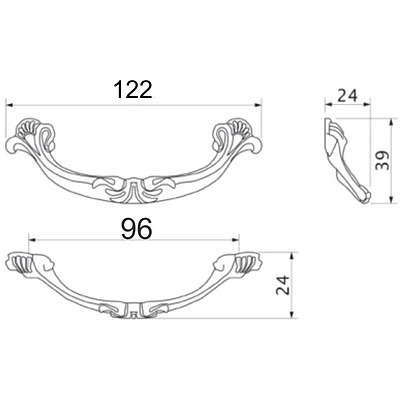 Ручка меб. скоба мет. LIRA 96 старое золото, AKS - фото 2