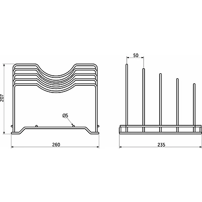 Держатель настольный для тарелок и крышек 260*235*20, черный РФ - фото 2